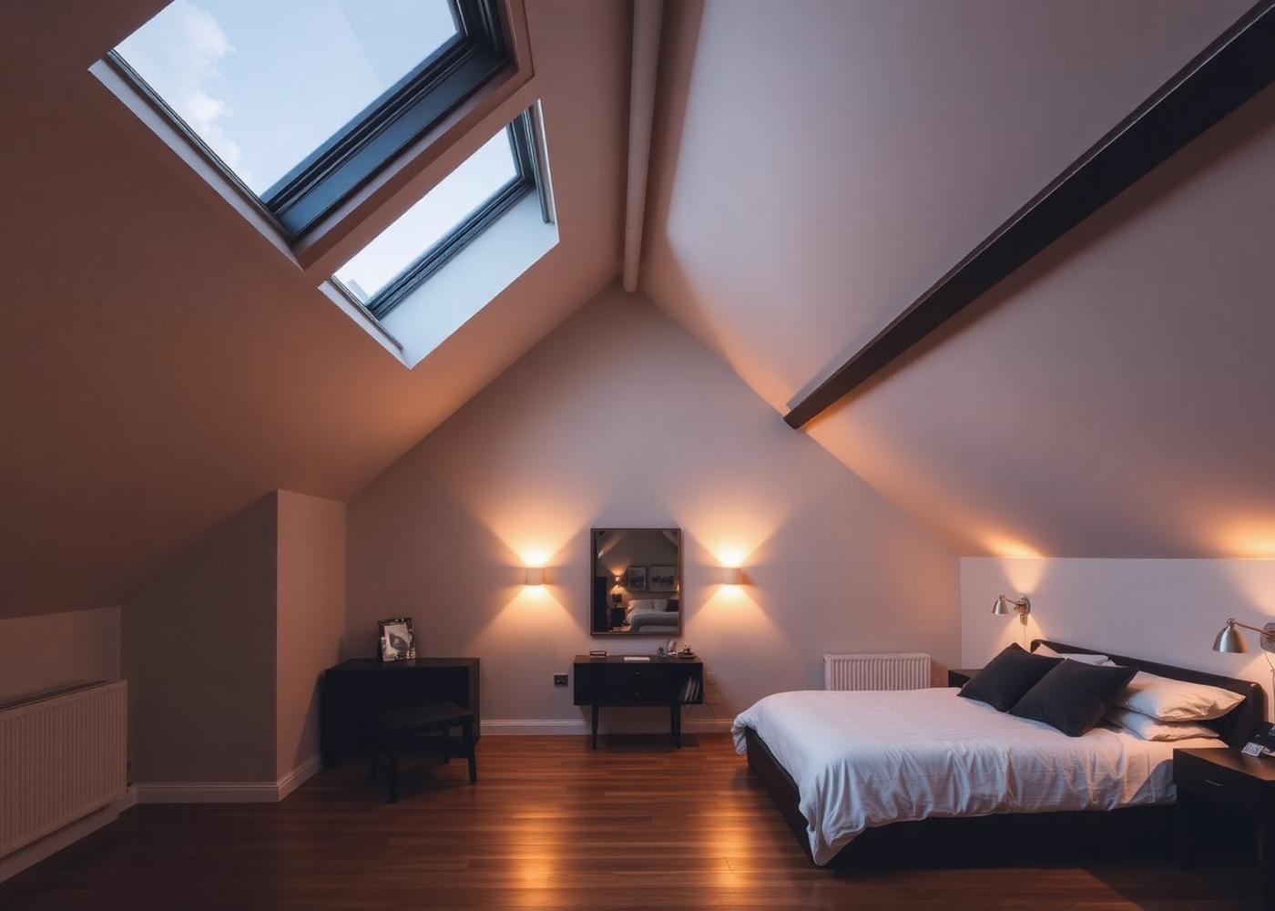 Vaulted loft bedroom